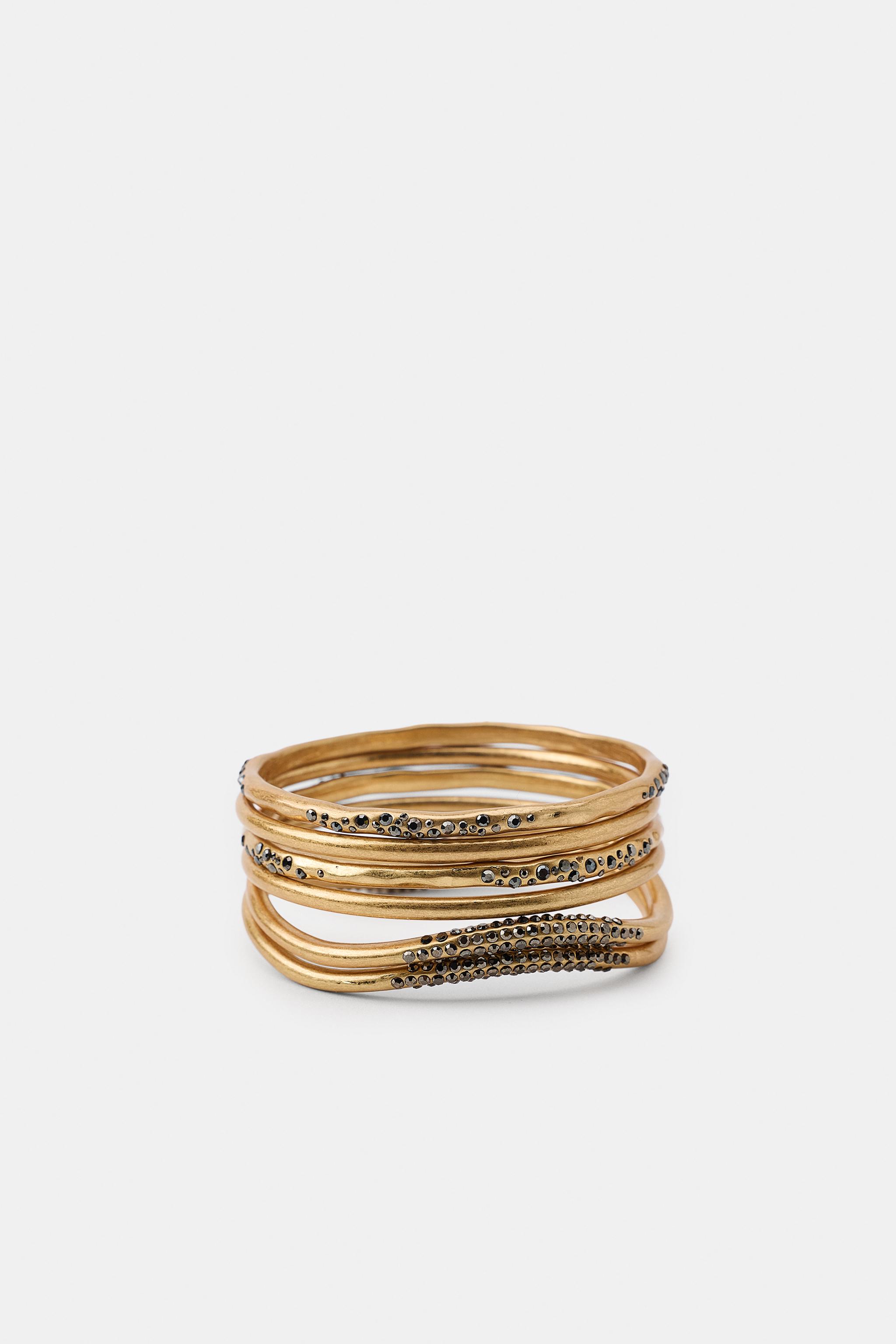 LOT DE 6 BRACELETS RIGIDES BRILLANTS